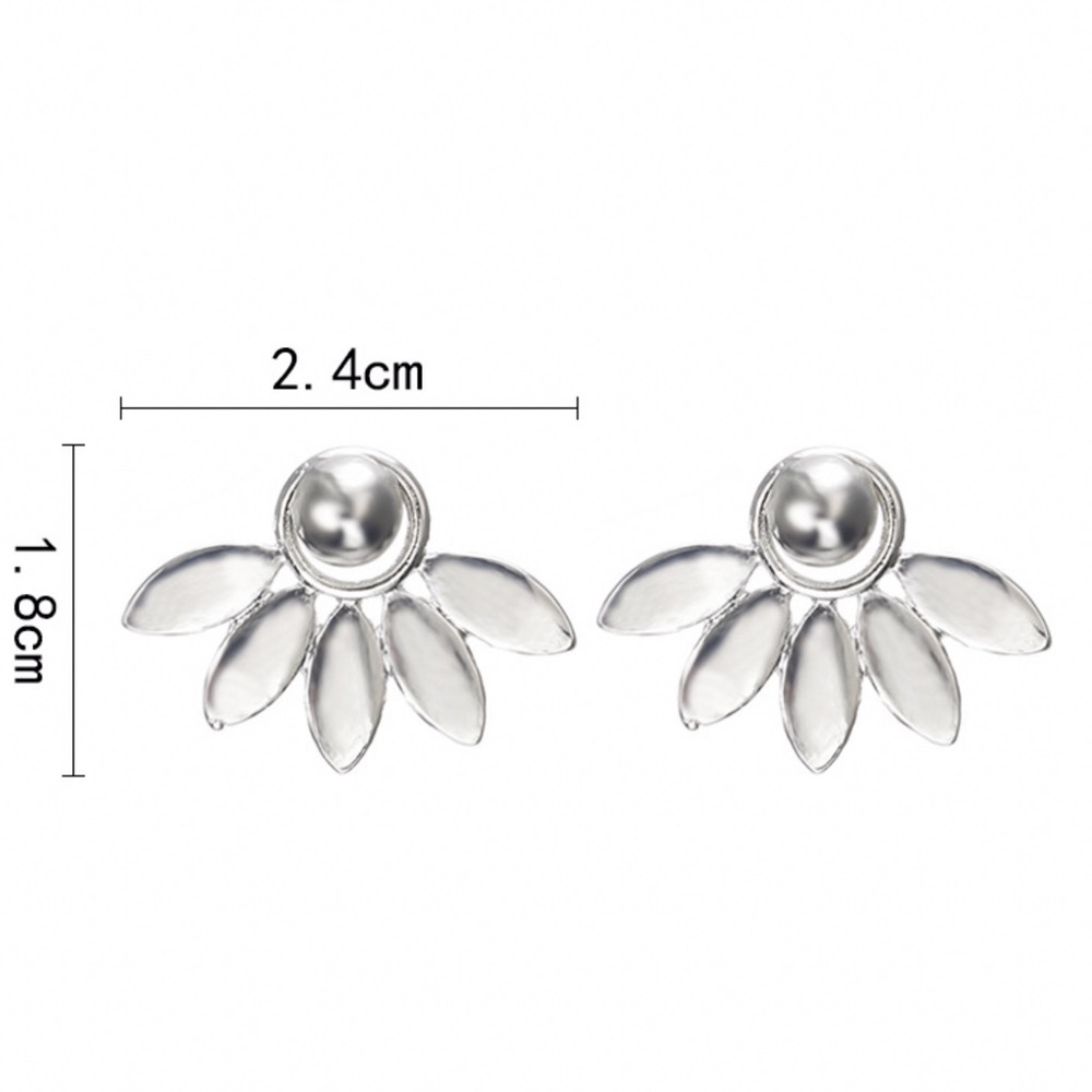 LAST ONE! Silver Round Studs/Petal Earring Jackets - Picture 6 of 7